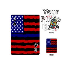 Flag American Line Star Red Blue White Black Beauty Playing Cards 54 (mini) 