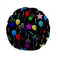 Party Pattern Star Balloon Candle Happy Standard 15  Premium Flano Round Cushions by Mariart