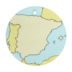 Spain Map Modern Round Ornament (two Sides) by Mariart