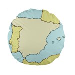 Spain Map Modern Standard 15  Premium Flano Round Cushions Back