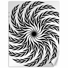 Spiral Leafy Black Floral Flower Star Hole Canvas 18  X 24   by Mariart