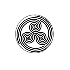 Triple Spiral Triskelion Black Hat Clip Ball Marker (10 Pack) by Mariart