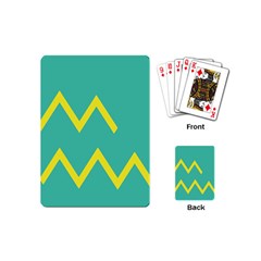 Waves Chevron Wave Green Yellow Sign Playing Cards (mini)  by Mariart