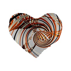 Splines Line Circle Brown Standard 16  Premium Flano Heart Shape Cushions