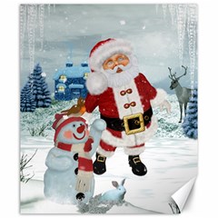 Funny Santa Claus With Snowman Canvas 20  X 24   by FantasyWorld7