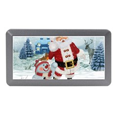 Funny Santa Claus With Snowman Memory Card Reader (mini) by FantasyWorld7