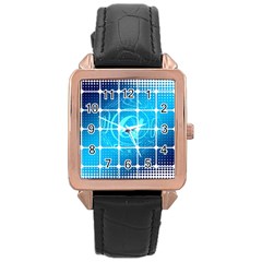 Tile Square Mail Email E Mail At Rose Gold Leather Watch 