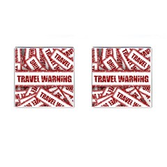 Travel Warning Shield Stamp Cufflinks (square)