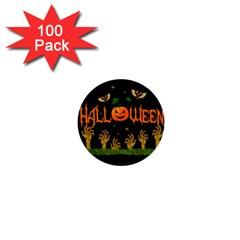 Halloween 1  Mini Buttons (100 Pack)  by Valentinaart