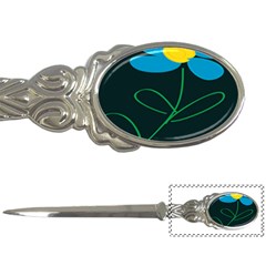 Whimsical Blue Flower Green Sexy Letter Openers by Mariart