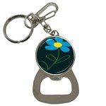 Whimsical Blue Flower Green Sexy Button Necklaces