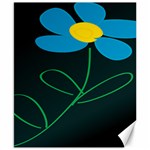 Whimsical Blue Flower Green Sexy Canvas 8  x 10 