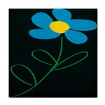 Whimsical Blue Flower Green Sexy Face Towel