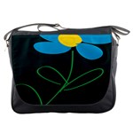 Whimsical Blue Flower Green Sexy Messenger Bags