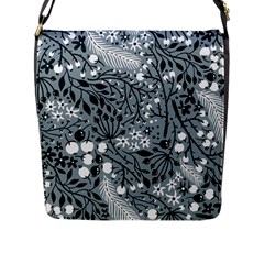 Abstract Floral Pattern Grey Flap Messenger Bag (l)  by Mariart