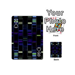 Biostatistics Line Blue Playing Cards 54 (mini)  by Mariart