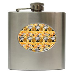 Amfora Leaf Yellow Flower Hip Flask (6 Oz) by Mariart