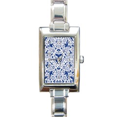 Birds Fish Flowers Floral Star Blue White Sexy Animals Beauty Rectangle Italian Charm Watch