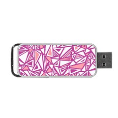 Conversational Triangles Pink White Portable Usb Flash (one Side) by Mariart