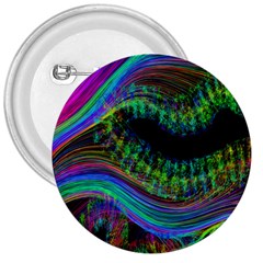 Aurora Wave Colorful Space Line Light Neon Visual Cortex Plate 3  Buttons by Mariart