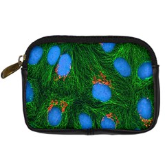 Fluorescence Microscopy Green Blue Digital Camera Cases by Mariart