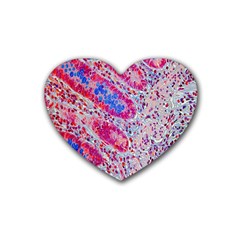 Histology Inc Histo Logistics Incorporated Alcian Blue Rubber Coaster (heart)  by Mariart