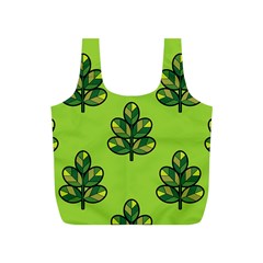 Seamless Background Green Leaves Black Outline Full Print Recycle Bags (s)  by Mariart