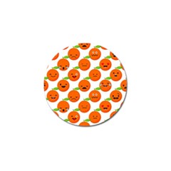 Seamless Background Orange Emotions Illustration Face Smile  Mask Fruits Golf Ball Marker (4 Pack) by Mariart