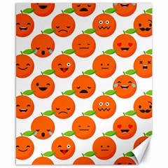 Seamless Background Orange Emotions Illustration Face Smile  Mask Fruits Canvas 8  X 10  by Mariart