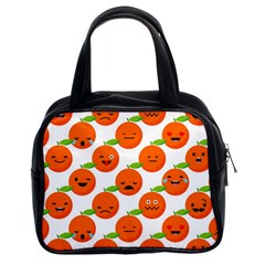 Seamless Background Orange Emotions Illustration Face Smile  Mask Fruits Classic Handbags (2 Sides) by Mariart