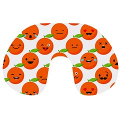 Seamless Background Orange Emotions Illustration Face Smile  Mask Fruits Travel Neck Pillows by Mariart