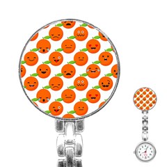 Seamless Background Orange Emotions Illustration Face Smile  Mask Fruits Stainless Steel Nurses Watch by Mariart