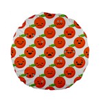 Seamless Background Orange Emotions Illustration Face Smile  Mask Fruits Standard 15  Premium Flano Round Cushions Back