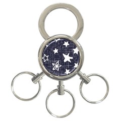 Star Space Line Blue Art Cute Kids 3-ring Key Chains by Mariart