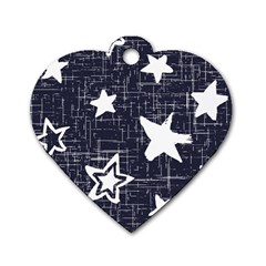 Star Space Line Blue Art Cute Kids Dog Tag Heart (one Side) by Mariart