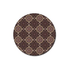 Oriental Pattern Rubber Round Coaster (4 Pack)  by ValentinaDesign