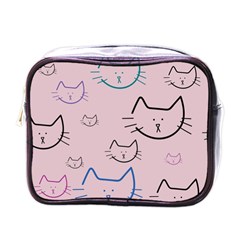 Cat Pattern Face Smile Cute Animals Beauty Mini Toiletries Bags by Mariart