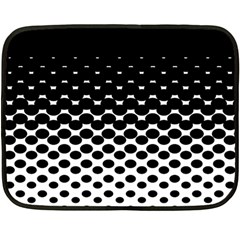Gradient Circle Round Black Polka Double Sided Fleece Blanket (mini)  by Mariart