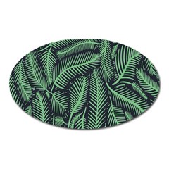 Coconut Leaves Summer Green Oval Magnet by Mariart