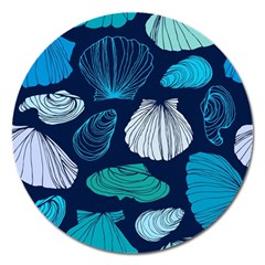 Mega Menu Seashells Magnet 5  (round) by Mariart