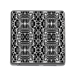 Psychedelic Pattern Flower Black Memory Card Reader (square)