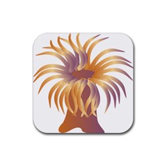 Sea Anemone Rubber Square Coaster (4 Pack)  by Mariart