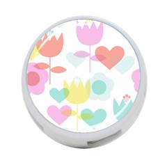 Tulip Lotus Sunflower Flower Floral Staer Love Pink Red Blue Green 4-port Usb Hub (two Sides)  by Mariart