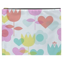 Tulip Lotus Sunflower Flower Floral Staer Love Pink Red Blue Green Cosmetic Bag (xxxl)  by Mariart