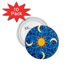 Sun Moon Star Space Vector Clipart 1 75  Buttons (10 Pack) by Mariart