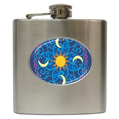 Sun Moon Star Space Vector Clipart Hip Flask (6 Oz) by Mariart