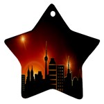 Gold Golden Skyline Skyscraper Star Ornament (Two Sides) Back