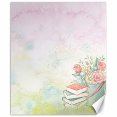 Romantic Watercolor Books And Flowers Canvas 20  X 24   by paulaoliveiradesign