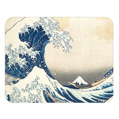 The Classic Japanese Great Wave Off Kanagawa By Hokusai Double Sided Flano Blanket (large)  by PodArtist