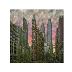 Flat Iron Building Toronto Ontario Small Satin Scarf (square) by Nexatart